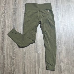 GYMSHARK Green Seamless Leggings - Medium